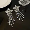 Charm Freetry Micro Inlaid Zircon Tassel Earrings for Women Trendy Full Crystal Star Drop Earring Statement Party Jewelry 231129