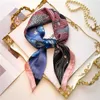 Halsduk Silk Square Scarf Women Satin Bandana Tryck Scarves Head Band Fashion Lady Hair Shawl and Wrap Female Neckerchief Hijab 2022 J230428