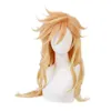 Perruques Cosplay Wigs Kimetsu no Yeyang Demon Slayer Juuni Kitsuki Douma Kostum Cosplay Karnaval Halloween accessoires Lotus Cetak Kipas Lipat Un