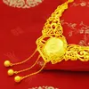 Pendant Necklaces HOYON Dubai Yellow Gold Color Chain Necklace For Bride Women Wedding Engagement Jewelry Charms Flower Pearl Fine Gifts