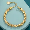 Catena Moda Lucky Bracciale color oro 24 carati Bracciale in oro quadrifoglio da 6 mm Adatto per regali di gioielli da donna 231128