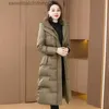 Women's Down Parkas High-end European station down jacket women 2023 new solid color in the long temperament slim white duck down thick coat tide L231129