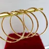 Fashion Solid Pure Real Gold Hoop Jewelry Women Ladies Female Bridal Engagement Wedding Earrings