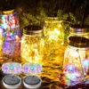 Garden Decorations 4x Solar Power Mason Jar Lid Lights LED Waterproof Fairy Light String Lights Garden Decor Christmas Lights Outdoor Wedding Decor 231124