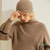 Beanie/Skull Caps Cashmere Hat Winter 100% Cashmere Double-Layer DrawString Skallies Beanies Women Soft Keep Warm Sticked Cap