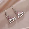 Boucles d'oreilles pendantes Fishhook Skate Shoe Boucle d'oreille Goutte Boucle d'oreille Sport Zircon Luxe Émail Cristal Cadeau Pour Femmes Fille Mode Tendance Bijoux