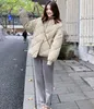 Casacos femininos leves e finos com padrão de diamante casulo pequeno jaqueta de algodão 2022 novas roupas femininas de inverno curto de algodão para mulheres
