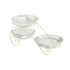 Plates 3 Tier Fruit Serving Platter Condiment Tray For Wedding Home Nuts