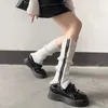 Femmes chaussettes hiver JK tricoté Punk Premium sensation fermeture éclair Harajuku jambières Lolita Leggings Y2K Millennium Style doux Cool genou haut