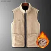 Men's Vests Plus Size Cashmere Men Sleeveless Vest Jackets Fashion Wool Male Cotton-Padded Coats Warm Waistcoats Clothing 4XL Q231129