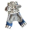 Dog Apparel Pet Clothes Jeans et Cool Blue Denim Striped Coat Autumn/winter Small Medium Dogs 6 sizesvaiduryd