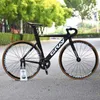 Cyklar grå spårcykel Fixie Bicyc Aluminiumlegering Frame OTA 48T Crankset 700C Sing Speed ​​Carbon Fork Fixed Gear Racing Flat Sekes Q231129