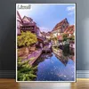 Стич DIY 5D Little Venice of Colmar France Пейзажа Diamond Painting Эльзас Цветочный городок с мостом ландшафт крест