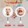 LED Makeup Vanity Mirror 10x förstoring Flexibel smink spegel Ljus kosmetiska speglar Espejo de Maquillaje VIP Drop Y2001226a