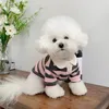 Köpek giyim yaz polo gömlek köpek köpek kıyafetleri bichon frize chihuahua şerit sweatshirt serinleme yelek küçük ve orta 231128