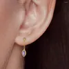 Pendientes colgantes Aide 925 Plata de Ley azul púrpura gota de agua borla de circón para mujeres 18k oro Errings regalo de fiesta fino