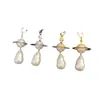 Viviennely Westwoodly Saturn Earrings Exaggerate the Advanced Earrings with Temperament Giant Pearl Earrings