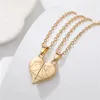 S3872 Fashion Jewelry Couple Love Heart Necklace Magnetic Romantic Friends Lovers Choker Pendant Necklaces 2pcs/set