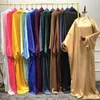 Ethnische Kleidung Frauen Islamisches Full Cover Kleid Dubai Türkei Musliman Maxi Abayas Lady Loungewear Gebetskleidung Eid Mubarak Hijab Djellaba