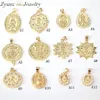 10 pièces couleur or Micro pavé CZ vierge marie jésus pendentif à breloques résultats bijoux 0927270s