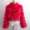 Women's Fur Faux Winter Ladies Fluffy Fashion Thick Warm Coat Crop Top Women Real Jacket 231128