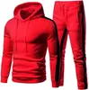 Herrdräkter Mens Track 2 Piece 2023 Autumn Winter Jogging Set Sweatsuits Hoodies Jackets och Athletic Pants Men Clothing