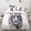 Conjunto de cama com estampa 3d, capa de edredom personalizada, king europa, eua, edredom, cobertor, animal, leão preto, roupas de cama 201211281u