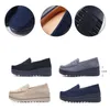Dress Shoes EOFK Spring Autumn Women Flats Platform Loafers Ladies Genuine Leather Comfort Wedge Moccasins Orthopedic Slip On Casual Shoes 231128