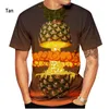Herr t-skjortor mode rolig frukt ananas män och kvinnor 3D trycker avslappnad kortärmad t-shirt