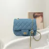 2024 Top Designer Bag Luxury Fashion Handbag denim Small Golden Ball Diamond Chain New Lock Buckle Versatile Square Trendy Women's Summer Pending