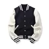 Mens Jackets Moruancle Uni College Varsity Baseball Solid Color Fashion Letterman Outerwear For Couples Uniform Drop Delivery Apparel Dhux2