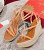 Top Luxury Malfadina Zeppa Sandali Scarpe Donna Espadrillas Zeppe Tacchi Punta tonda Décolleté Abito da festa Lady Walking EU35-43 Con scatola