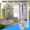 350 ml flytande tvåldispenser enstaka huvud väggmontering dusch badt tvätt lotion tvål schampo dispenser för kök badrum verktyg243z