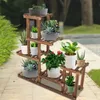 Soporte para plantas de flores de varios niveles, estante de madera para plantas, balcón, jardín, soporte para plantas, estante de exhibición para bonsái C0125221V