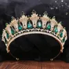 Joyería para el cabello de boda DIEZI barroco elegante princesa verde azul ópalo cristal tiara corona lujo reina tiara boda vestido accesorios joyería 231128
