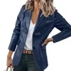 Womens Leather Faux Office Blazer Long Sleeve Singlebreasted Flap Pockets Fashion Lapel Women Business Suit Jacket Formal Occasions 231129