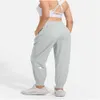 Lu femmes Jogging Yoga neuvième pantalon poche Fitness doux taille haute hanche ascenseur élastique décontracté cordon jambes pantalons de survêtement