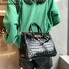 Tasche Bag Designer -Taschen Birkkinnss Handtaschen Krokodil haben Logo Neues Muster Damen schräg Kreuzleder Platin Fa
