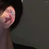 Brincos traseiros coreano zircão estrela clipe para mulheres menina moda simples orelha de cristal sem piercing manguito y2k jóias bijoux