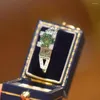 Кластерные кольца Luomansi 1ct Green Moissanite Bow