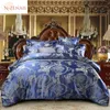 Ensembles de literie Luxe européen Satin rayonne Jacquard housse de couette 220x240 2 personnes lit Double housse de couette ensemble de literie reine roi taille couette 231129