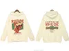 Fca6 Heren en dames Luxe merkontwerper Beige mode met lange mouwen Rhude Vintage letters afdrukken High Street mannetjes losse pullover sweatshirts