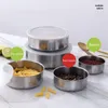 Organization 5Pcs/Set Stainless Steel Freshkeeping Box Freshkeeping Bowl Kitchen Refrigerator Fresh Food Set 5piece Storage Box With Lid