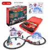 Suministros de juguetes de Navidad Tren eléctrico Juego de trenes de Navidad Vías de ferrocarril Juguetes para decoración de árbol de Navidad con luz de sonido para niños Regalos de Navidad Decoración de bricolaje 231124