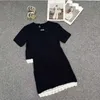 Two Piece Dress designer M Family 23 Summer New Slim and Thin Style Lace Up Short Sleeves+High Waist Edge Half Skirt Set 1VZR