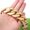 Bijoux Gnayy Grands bijoux en acier inoxydable 316L Gold Miami Cuban Curb Chaîne bracelet bracelet lourd énorme 26 mm 23cm 9 pouces Mens C1909414524