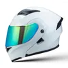 オートバイヘルメットフルフェイスフリップアップモジュラーヘルメット統合モトデュアルバイザーレーシングストリートバイクドット承認