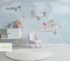 Wallpapers bacal aangepaste 3D cartoon vliegtuigvliegtuig tv -achtergrond achtergrond voor kinderkamer 5d hond po muur papier muurschilderingen