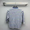 Designer nuova maglietta da donna Camicia Family Letter Stripe Maglia mezza manica Pullover Primavera / Estate 2023 Temperamento low key Versatile Women