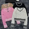 Designerski sweter v szyja knitwear damski damski pulower z długim rękawem bluzki 4 kolorowe ubrania